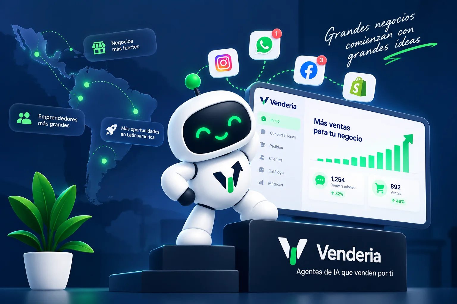 VenderIA: agentes de IA que venden por ti, ayudando a negocios a crecer en toda Latinoamérica