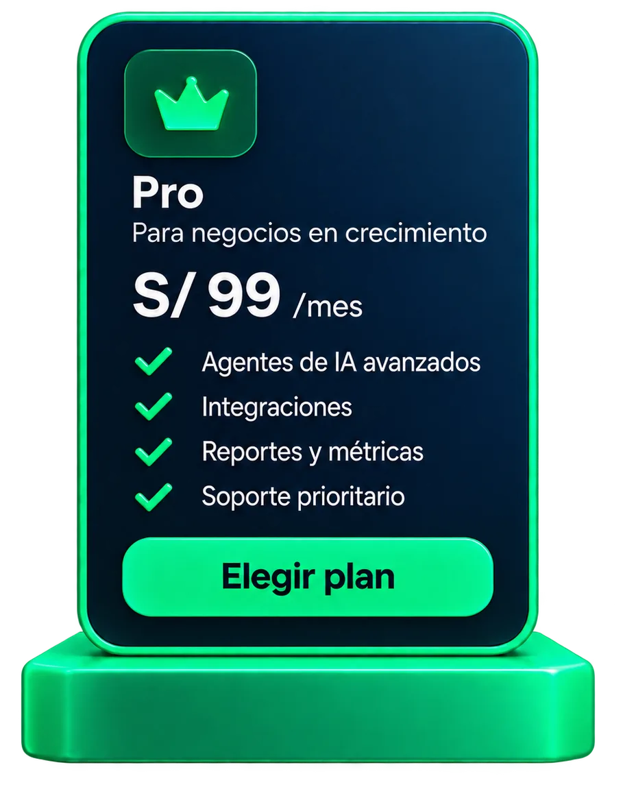 Plan Pro: S/99 al mes, para negocios en crecimiento